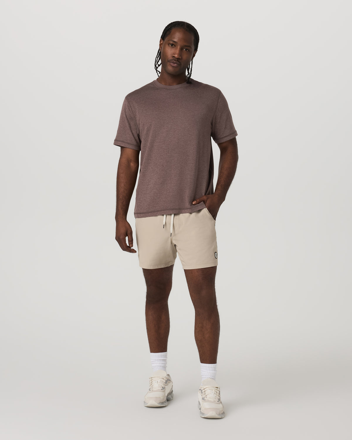 Short Sleeve Ponto Tee - Relaxed Fit Elm Heather - Vuori