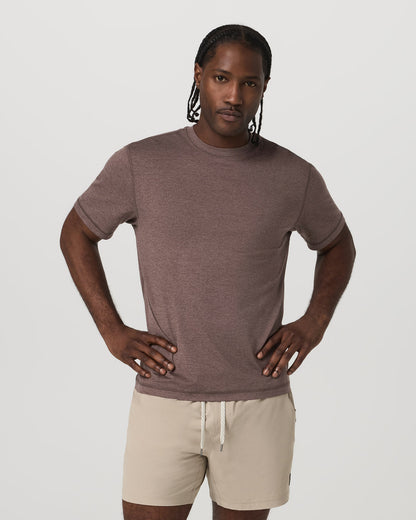 Short Sleeve Ponto Tee - Relaxed Fit Elm Heather - Vuori