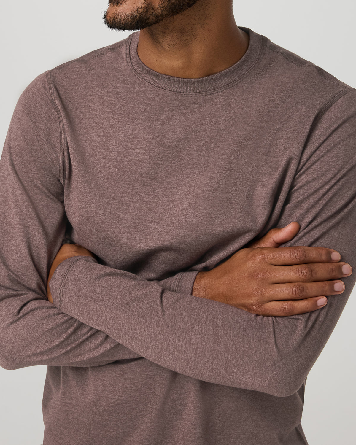 Men's Long Sleeve Ponto Performance Tee Elm Heather - Vuori
