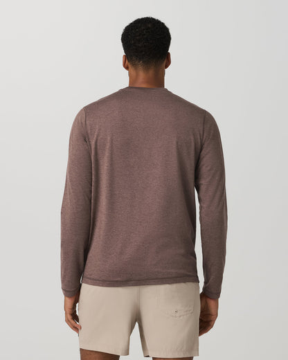 Men's Long Sleeve Ponto Performance Tee Elm Heather - Vuori
