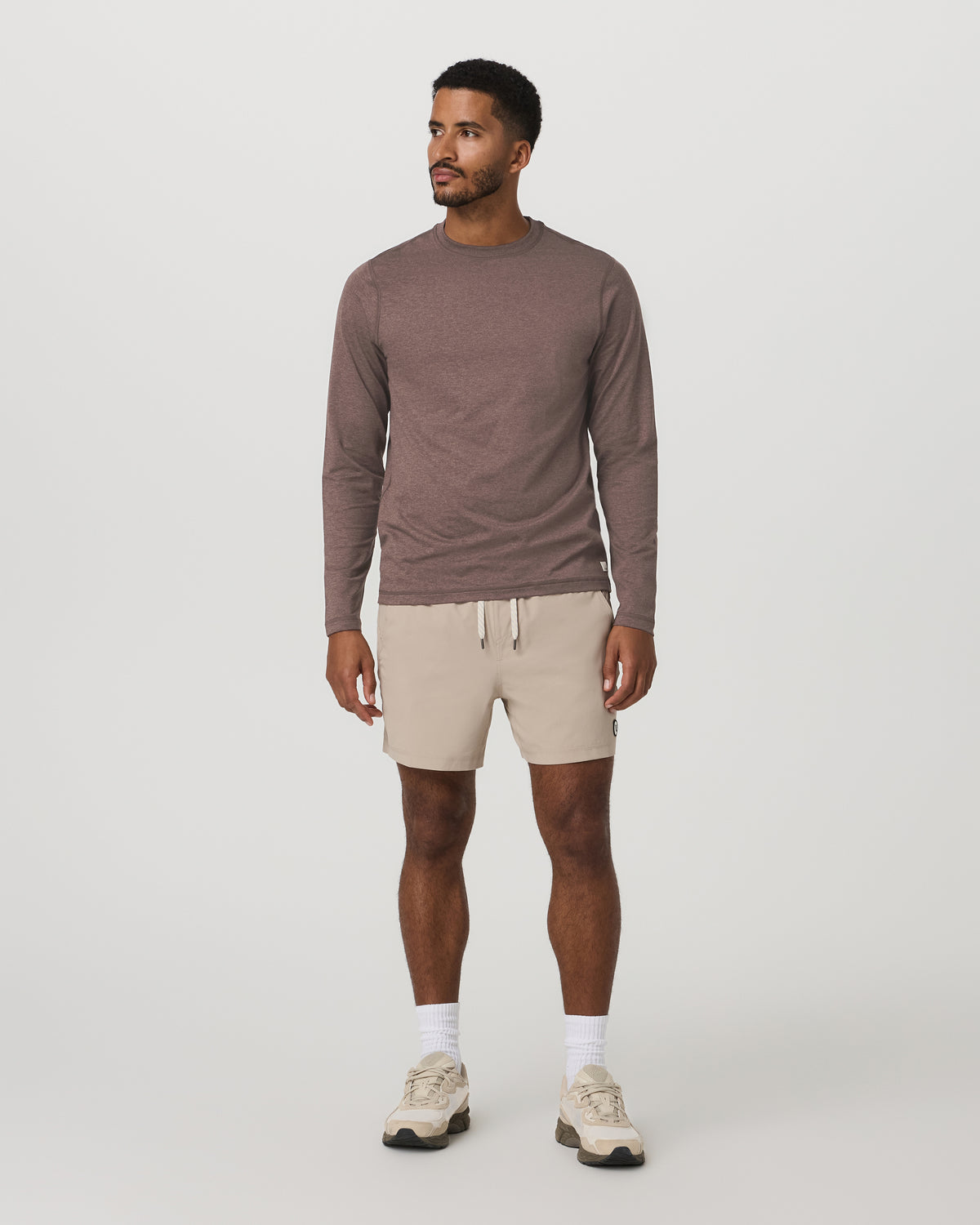 Men's Long Sleeve Ponto Performance Tee Elm Heather - Vuori