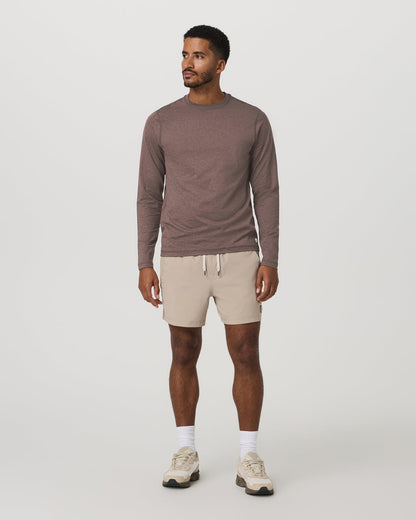 Men's Long Sleeve Ponto Performance Tee Elm Heather - Vuori