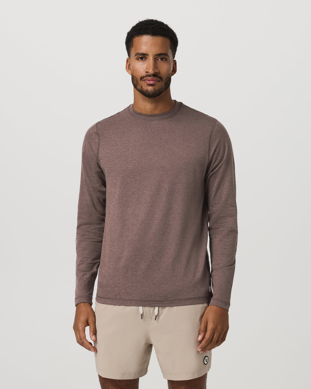 Men's Long Sleeve Ponto Performance Tee Elm Heather - Vuori