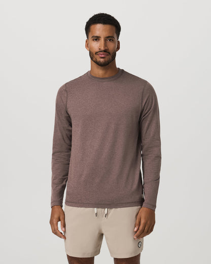 Men's Long Sleeve Ponto Performance Tee Elm Heather - Vuori