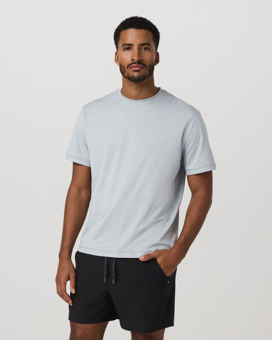 Short Sleeve Ponto Tee - Relaxed Fit Harbor Grey Heather - Vuori