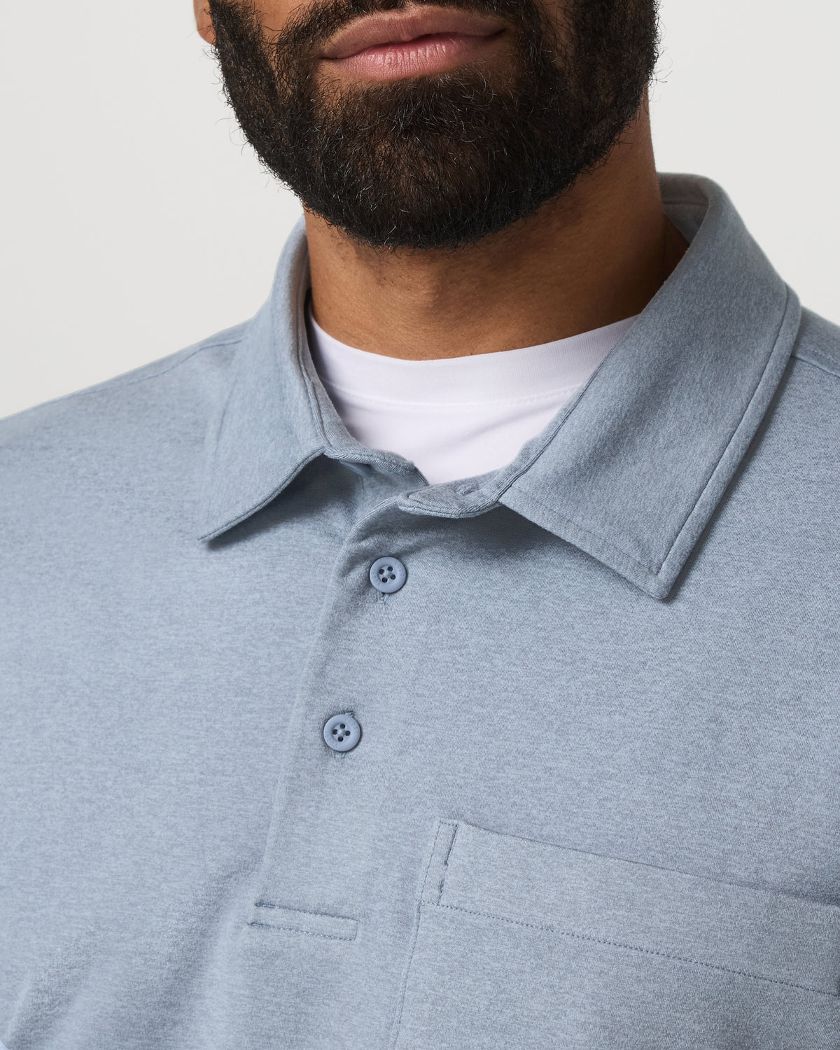 Men's Long Sleeve Coronado Rugby Shirt Blue Dusk Heather - Vuori