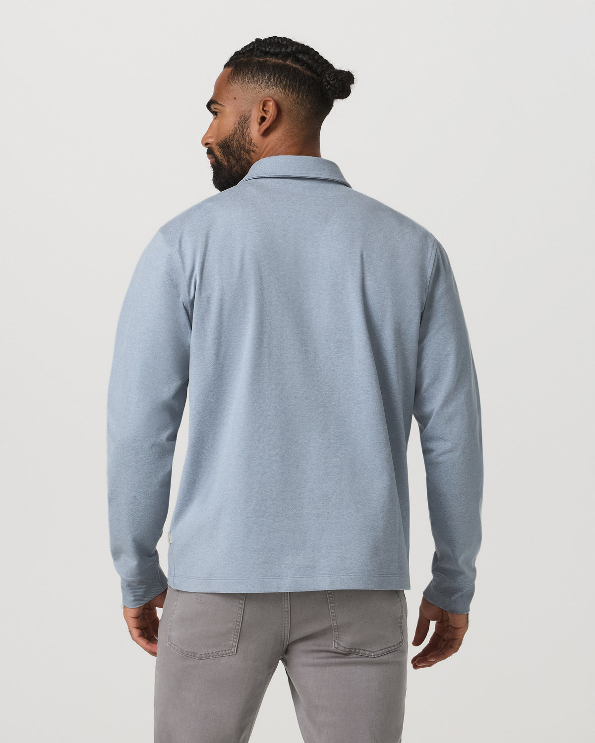 Men's Long Sleeve Coronado Rugby Shirt Blue Dusk Heather - Vuori