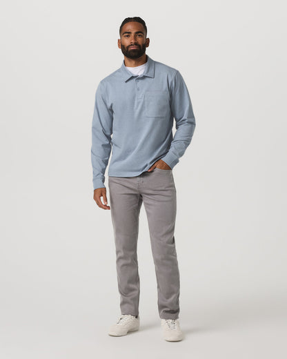 Men's Long Sleeve Coronado Rugby Shirt Blue Dusk Heather - Vuori