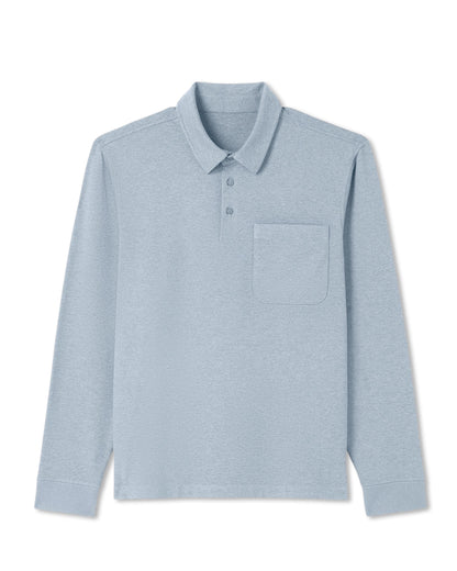Men's Long Sleeve Coronado Rugby Shirt Blue Dusk Heather - Vuori