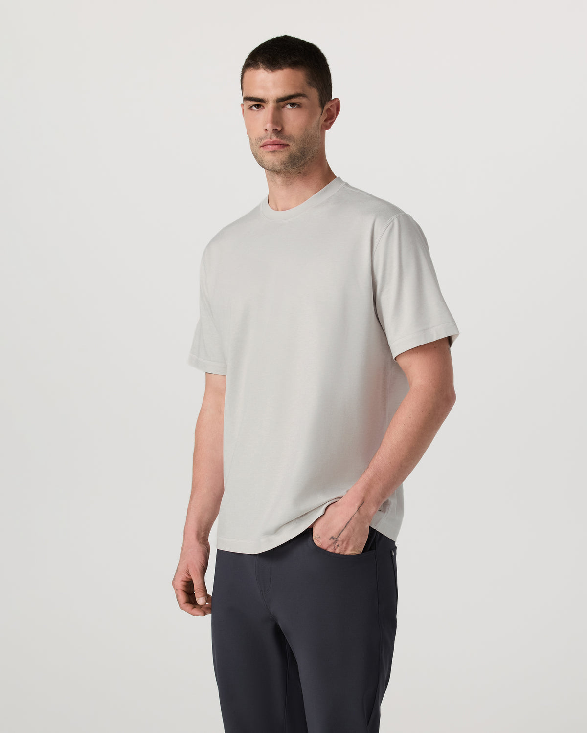 Men's Short Sleeve Ponto Tee - Relaxed Salt Heather - Vuori