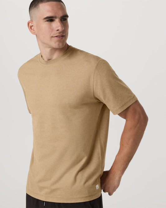 Men's Short Sleeve Ponto Tee - Relaxed Sungold Heather - Vuori