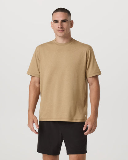 Men's Short Sleeve Ponto Tee - Relaxed Sungold Heather - Vuori
