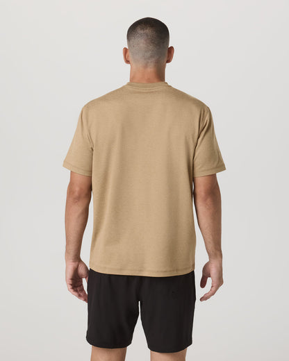 Men's Short Sleeve Ponto Tee - Relaxed Sungold Heather - Vuori