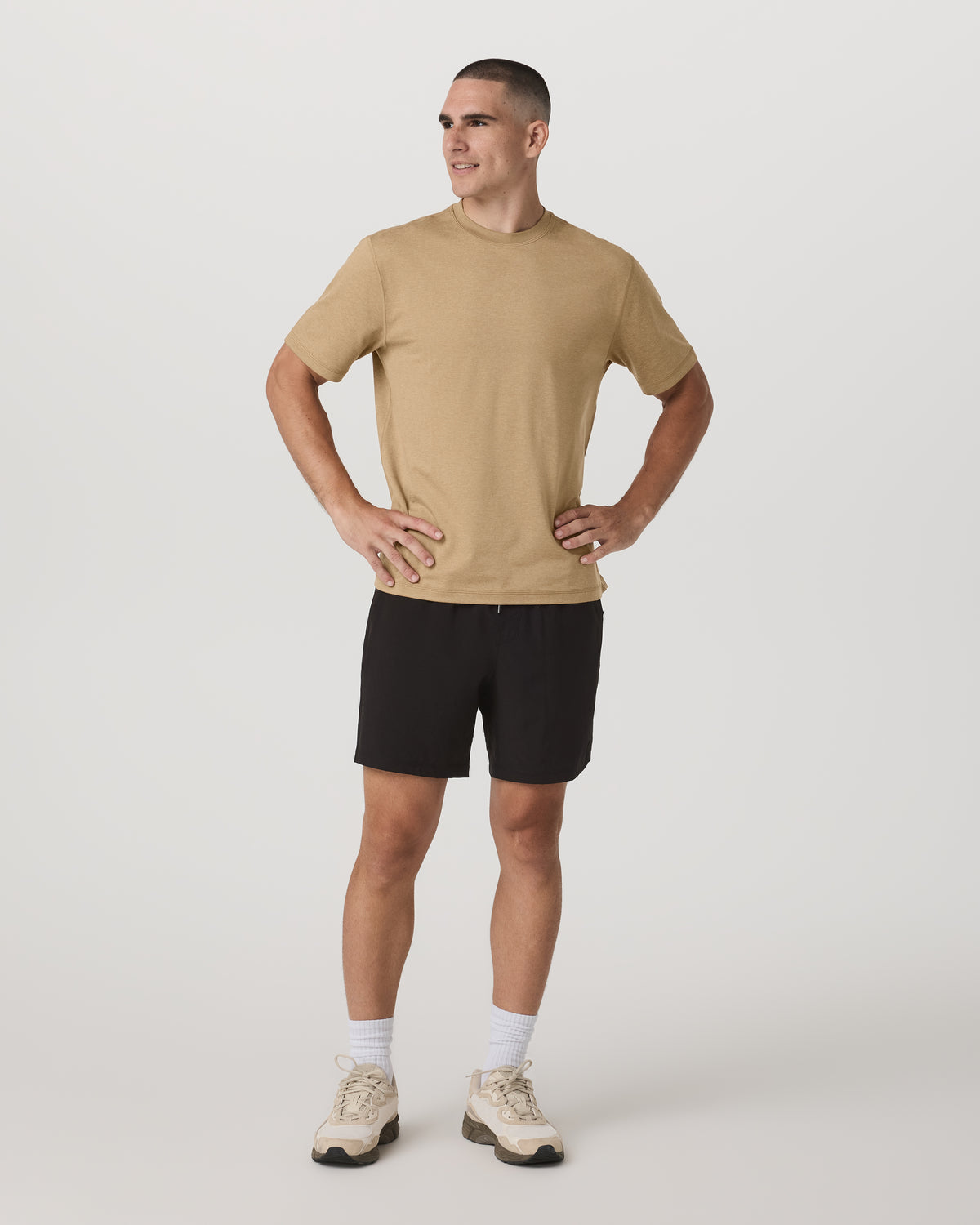 Men's Short Sleeve Ponto Tee - Relaxed Sungold Heather - Vuori