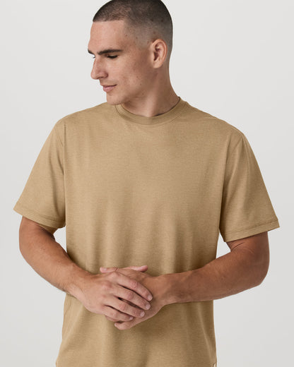 Men's Short Sleeve Ponto Tee - Relaxed Sungold Heather - Vuori