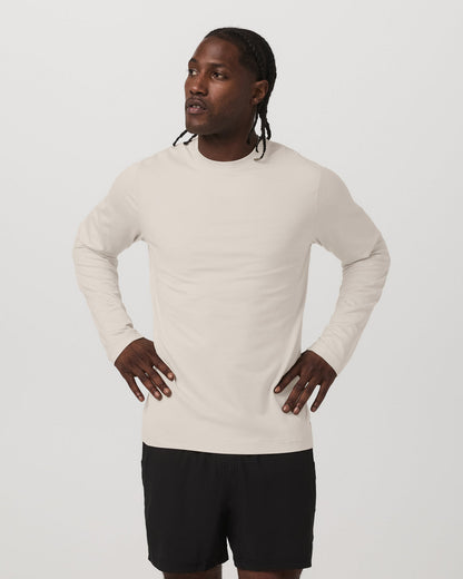 Men's Long Sleeve Ponto Performance Tee Oatmeal Heather - Vuori