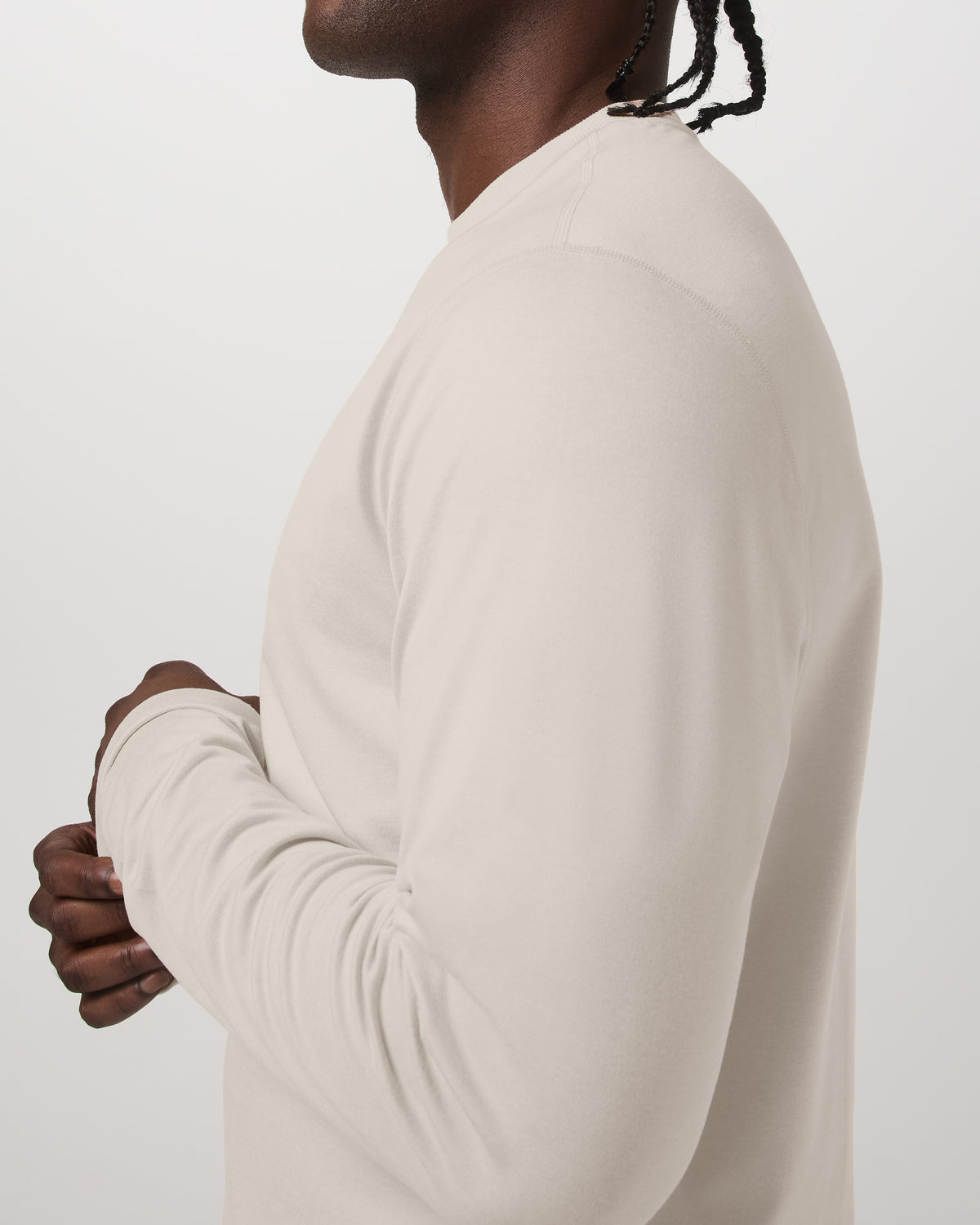 Men's Long Sleeve Ponto Performance Tee Oatmeal Heather - Vuori