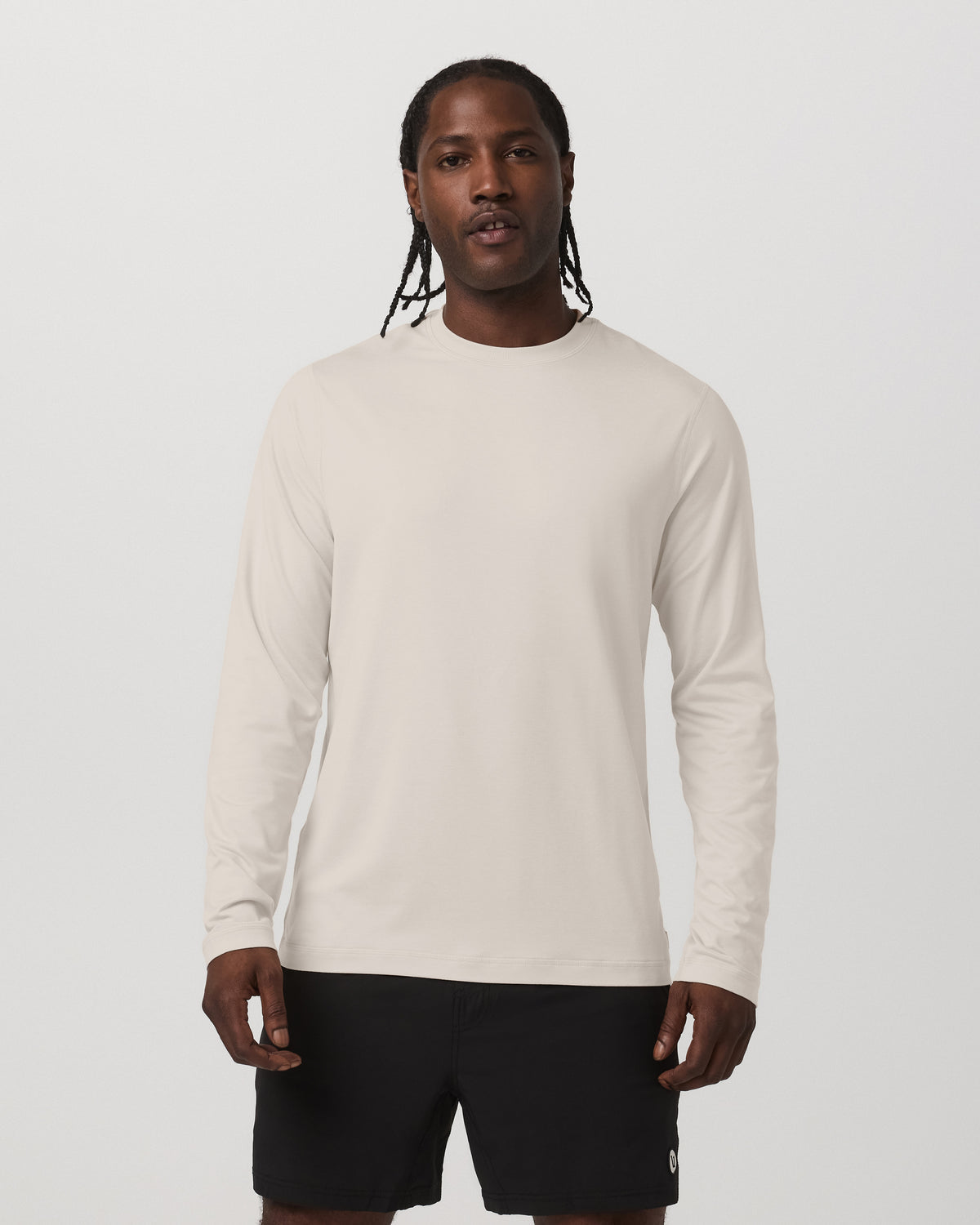 Men's Long Sleeve Ponto Performance Tee Oatmeal Heather - Vuori