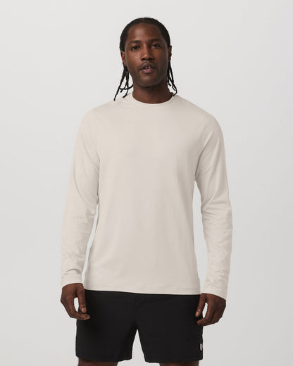 Men's Long Sleeve Ponto Performance Tee Oatmeal Heather - Vuori