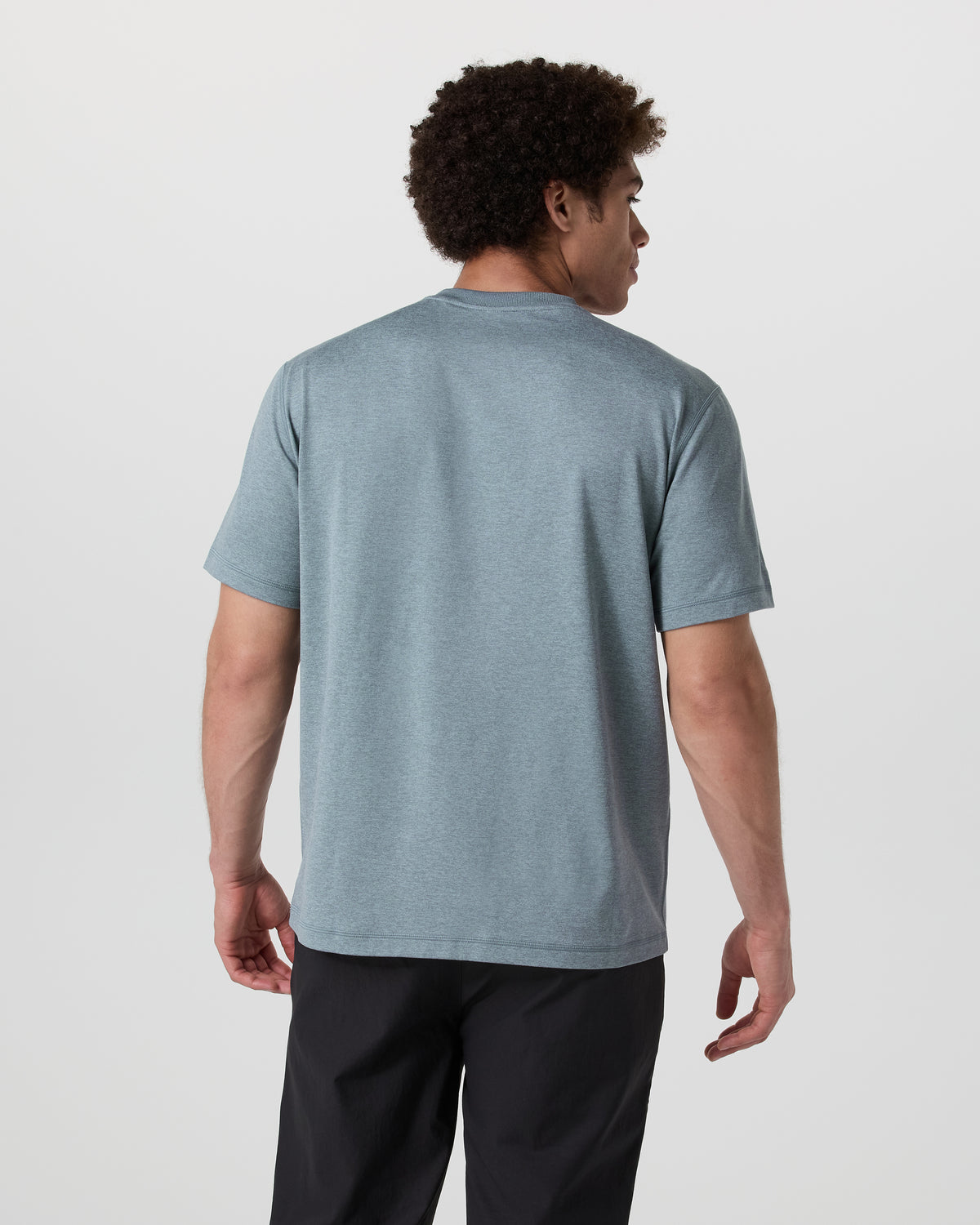 Short Sleeve Ponto Tee - Relaxed Fit Dusty Blue Heather - Vuori