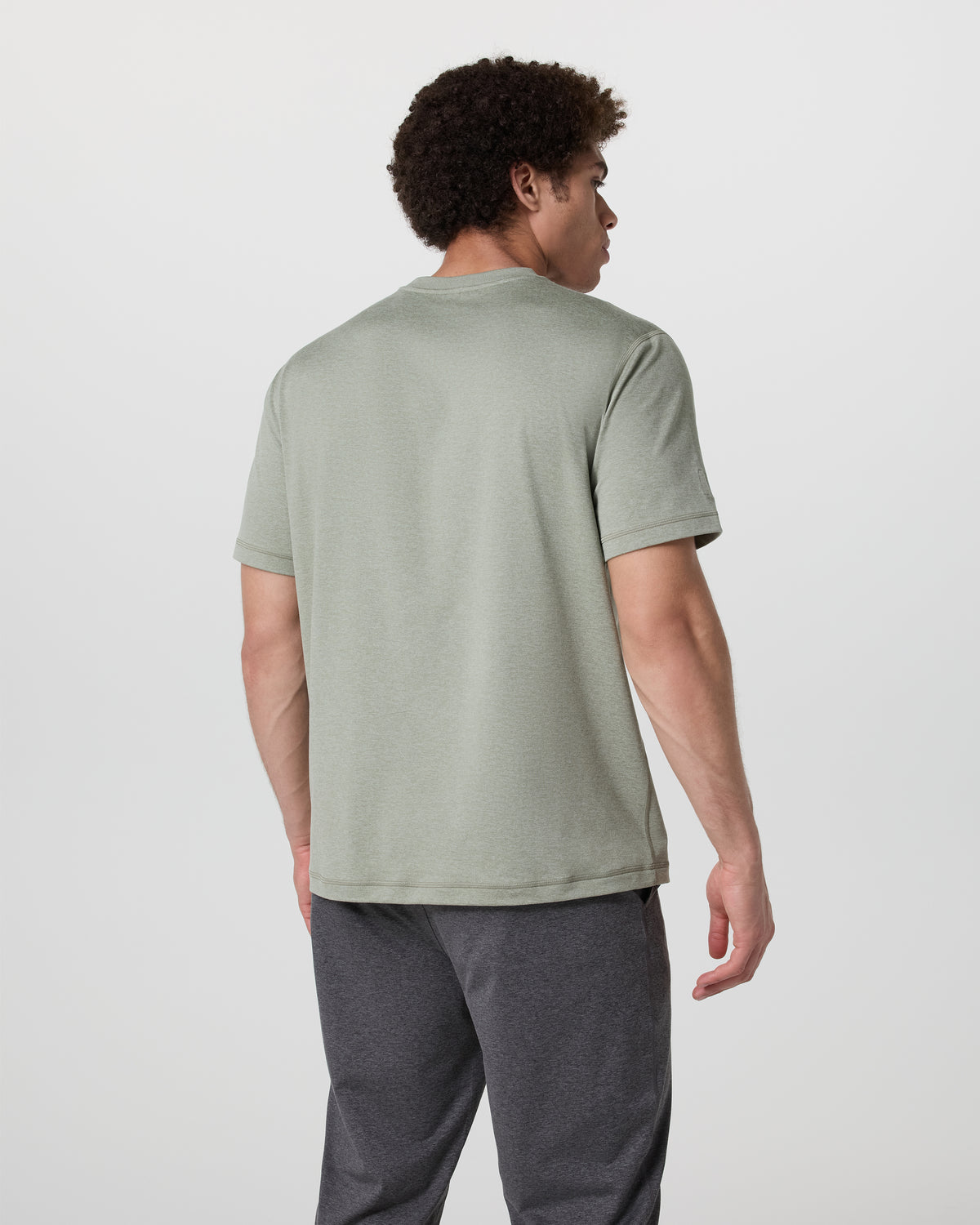 Short Sleeve Ponto Tee - Relaxed Fit Agave Green Heather - Vuori