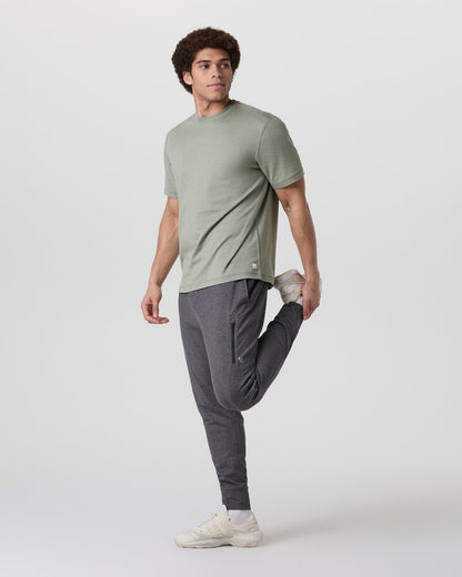 Short Sleeve Ponto Tee - Relaxed Fit Agave Green Heather - Vuori