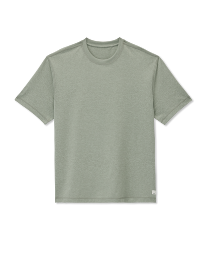 Short Sleeve Ponto Tee - Relaxed Fit Agave Green Heather - Vuori