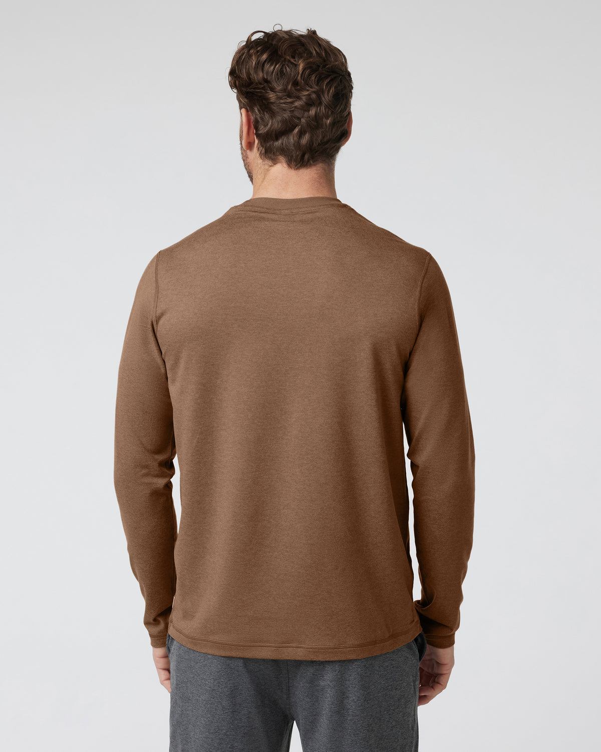 Long Sleeve Ponto Performance Tee Pecan Heather - Vuori