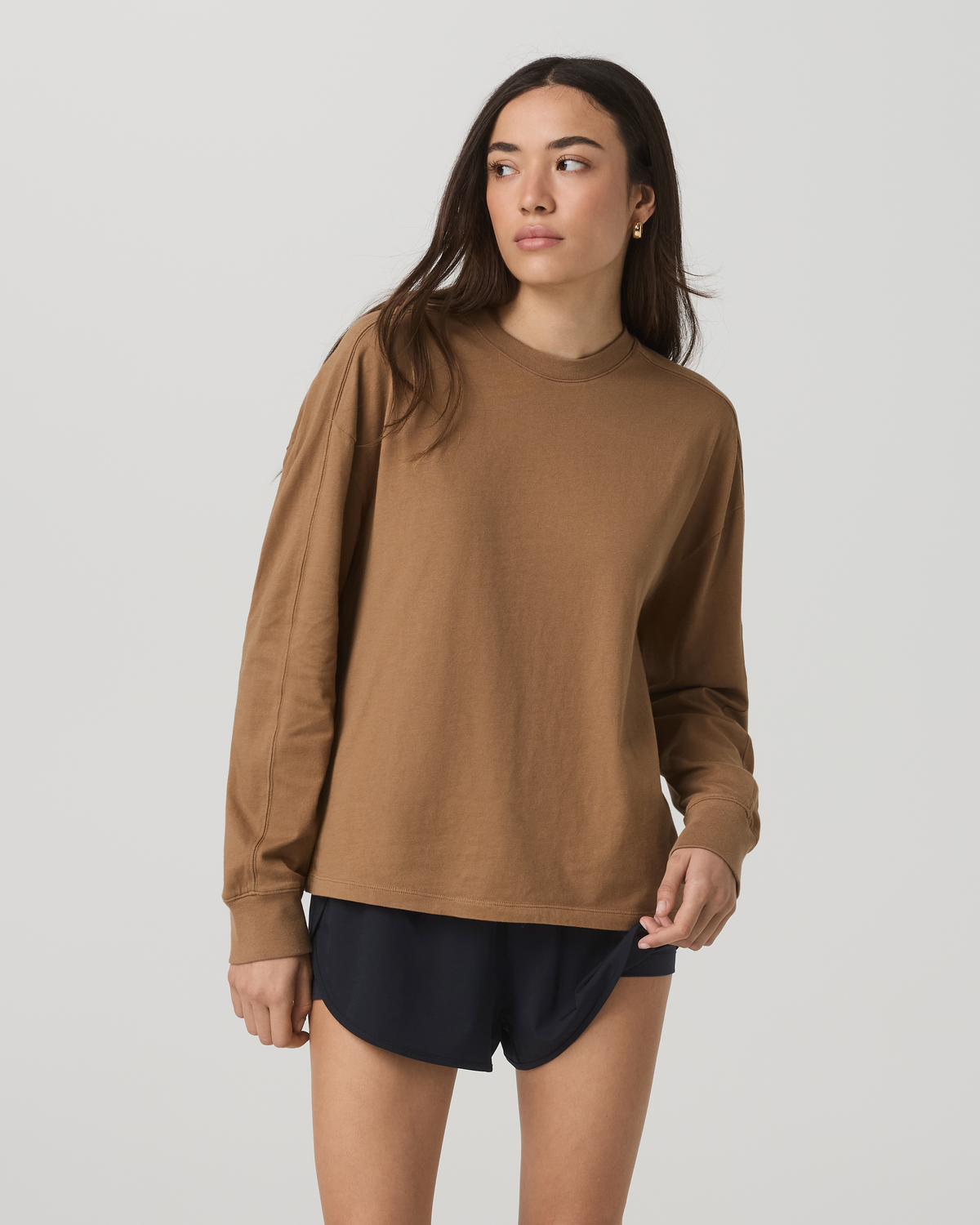Long Sleeve Heavyweight Cotton Tee Women's Acorn Shirt - Vuori