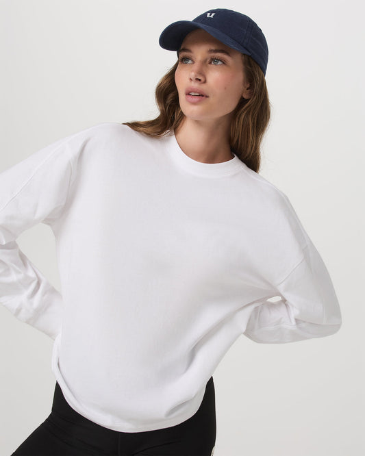 Long Sleeve Heavyweight Cotton Tee Women's White Shirt - Vuori
