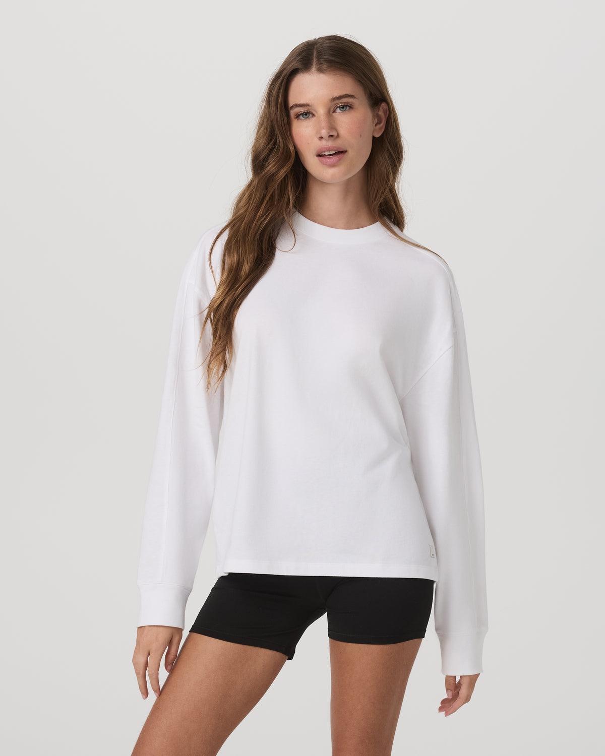 Long Sleeve Heavyweight Cotton Tee Women's White Shirt - Vuori