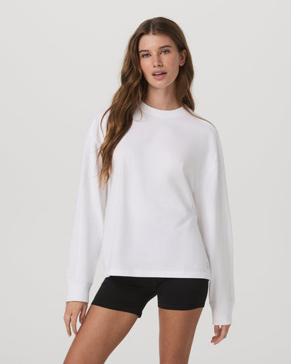 Long Sleeve Heavyweight Cotton Tee Women's White Shirt - Vuori