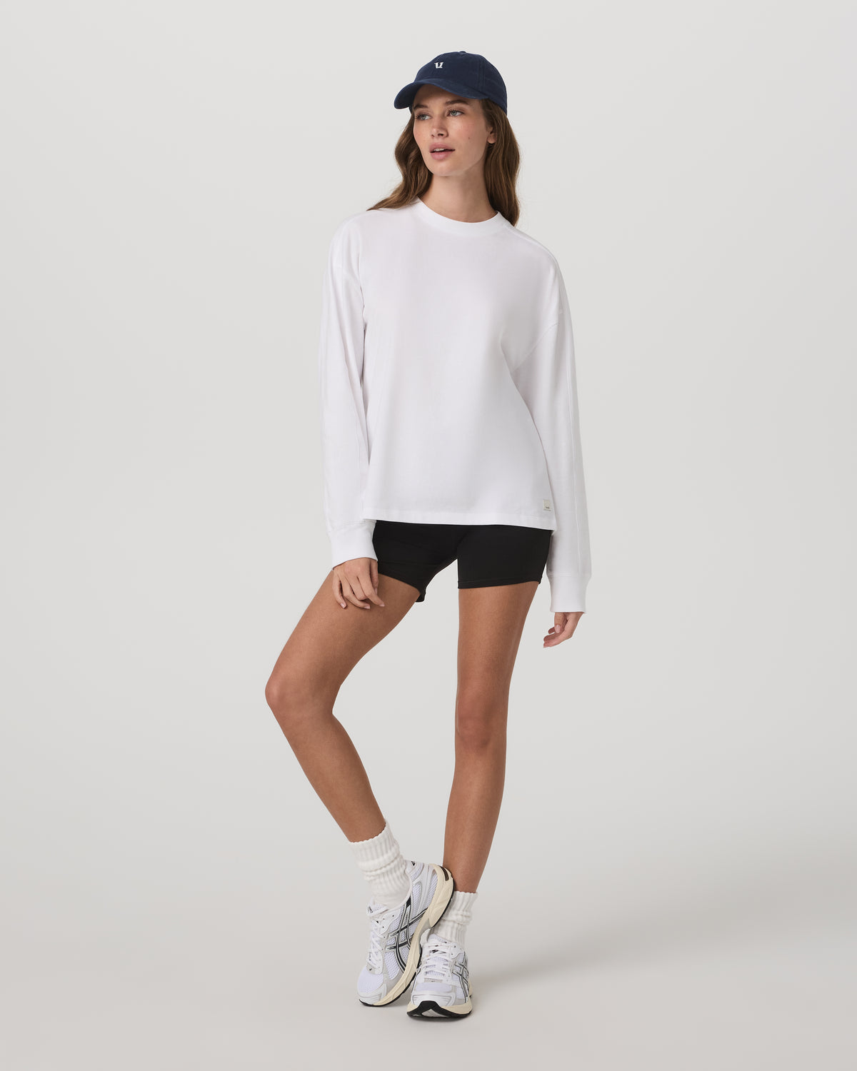 Long Sleeve Heavyweight Cotton Tee Women's White Shirt - Vuori